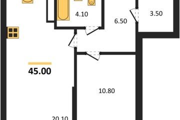 Фото №1: 1-комнатная квартира 45 м² - Краснодар, мкр. Прикубанский внутригородской округ, ул. Марины Цветаевой, 34