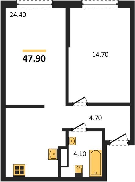 Фото №1: 1-комнатная квартира 47 м² - Краснодар, Догма Парк, мкр. Прикубанский внутригородской округ, ул. Марины Цветаевой, 34