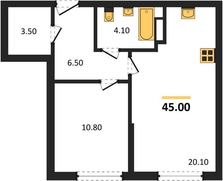 Фото №1: 1-комнатная квартира 45 м² - Краснодар, Догма Парк, мкр. Прикубанский внутригородской округ, ул. Марины Цветаевой, 34