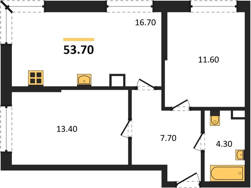 Фото №1: 2-комнатная квартира 53 м² - Краснодар, Догма Парк, мкр. Прикубанский внутригородской округ, ул. Марины Цветаевой, 34