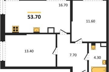 Фото №1: 2-комнатная квартира 53 м² - Краснодар, мкр. Прикубанский внутригородской округ, ул. Марины Цветаевой, 34