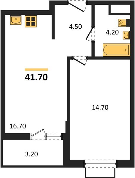 Фото №1: 1-комнатная квартира 41 м² - Новая Адыгея, 