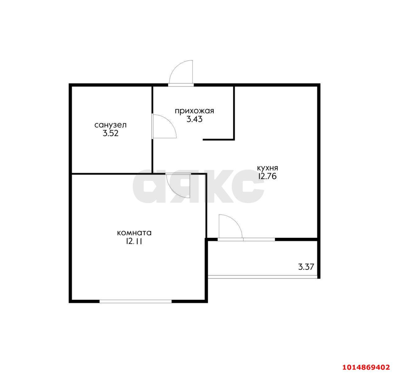 Фото №15: 1-комнатная квартира 35 м² - Краснодар, жилой комплекс Облака, ул. имени Генерала Корнилова, 9