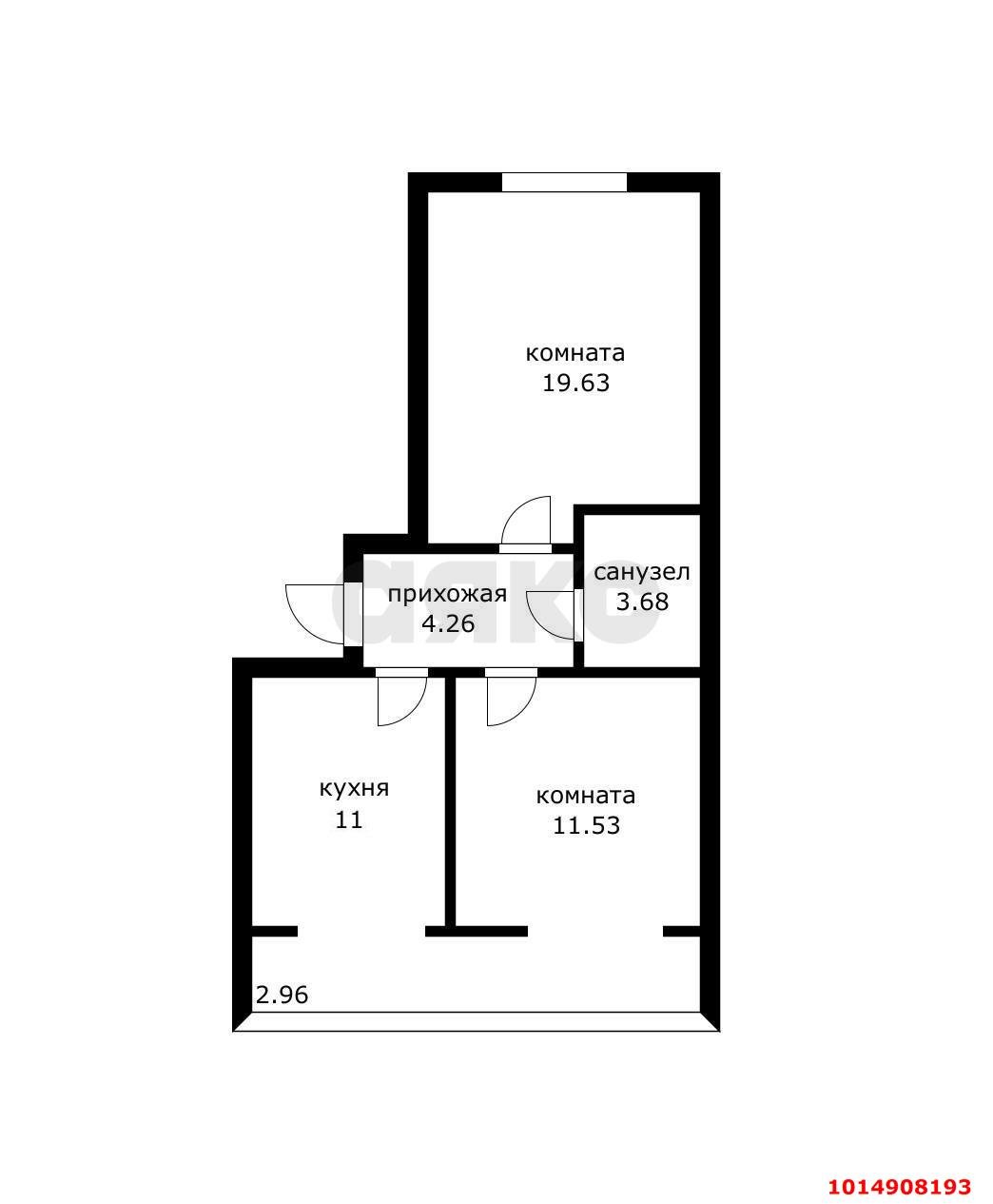 Фото №5: 2-комнатная квартира 51 м² - Краснодар, жилой комплекс Дыхание, ул. Лётчика Позднякова, 2