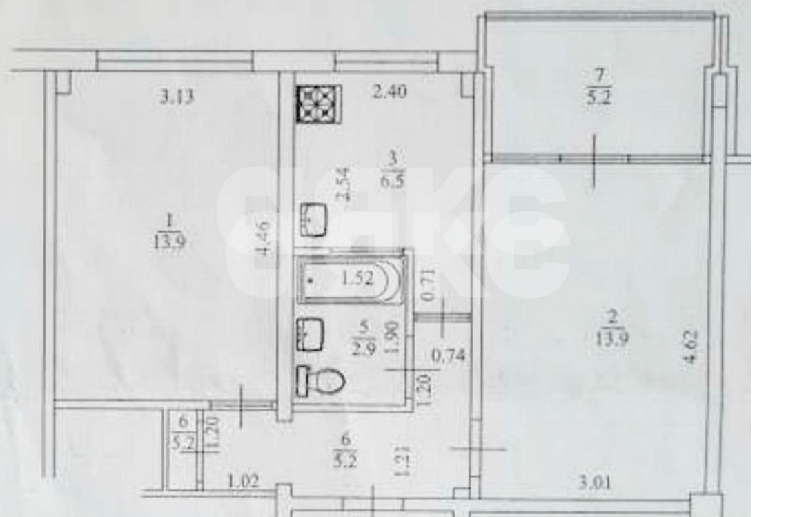 Фото №32: 2-комнатная квартира 48 м² - Сочи, Донская, ул. Чехова, 58