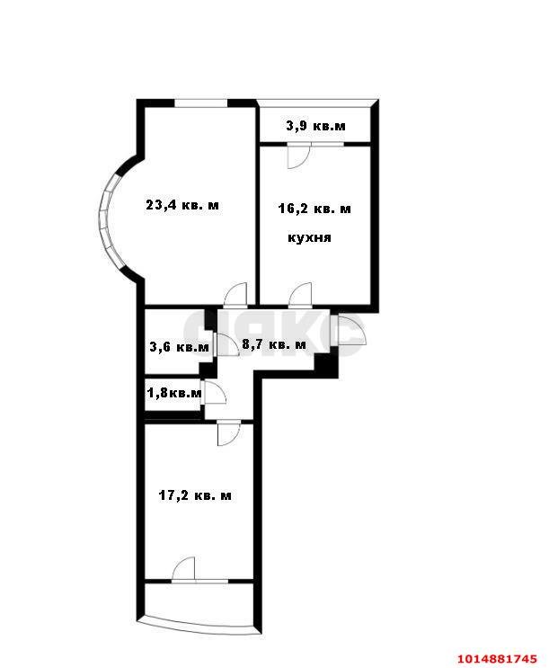 Фото №13: 2-комнатная квартира 78 м² - Краснодар, Камвольно-суконный Комбинат, ул. Максима Горького, 30