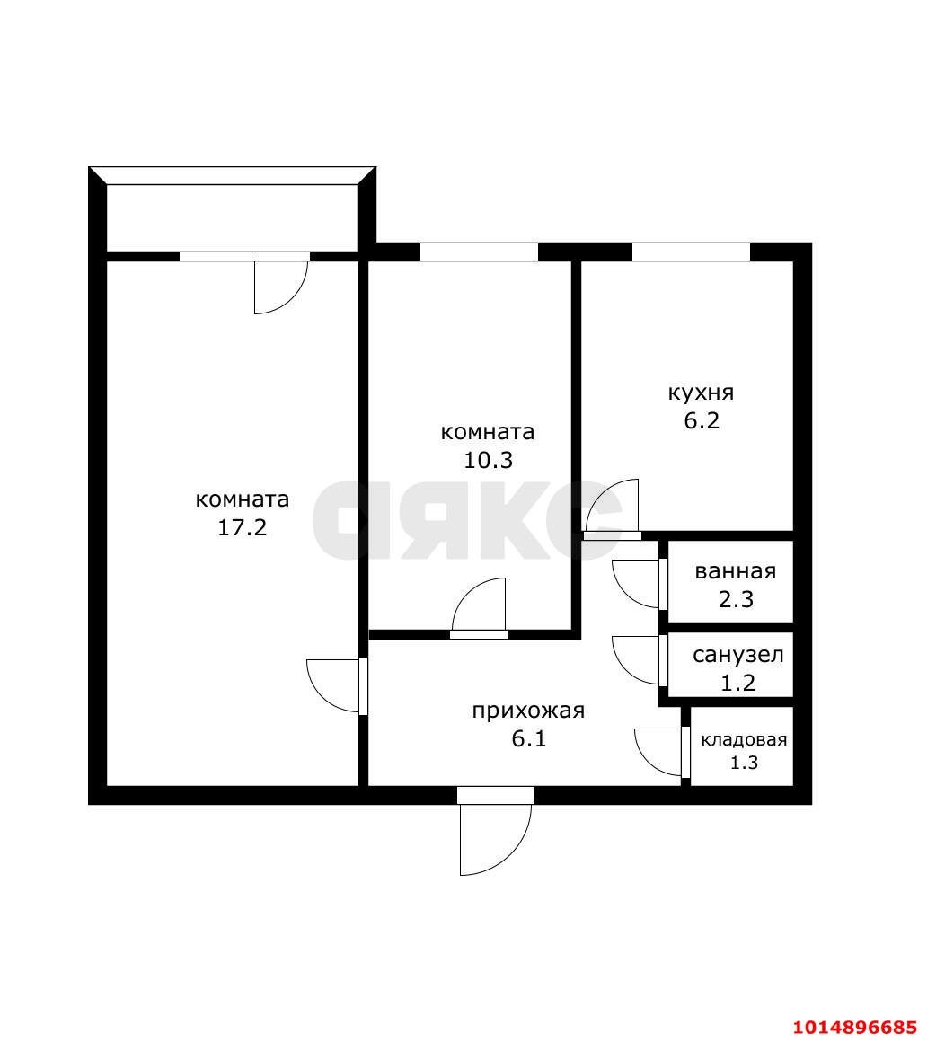 Фото №15: 2-комнатная квартира 48 м² - Краснодар, Черёмушки, ул. Бургасская, 27