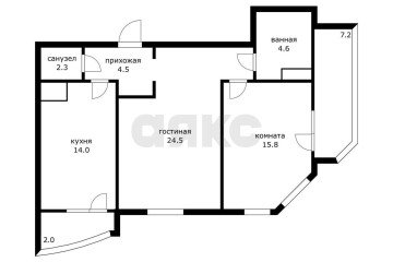 Фото №2: 2-комнатная квартира 74 м² - Краснодар, мкр. жилой комплекс Зеленодар, ул. Садовое Кольцо, 3