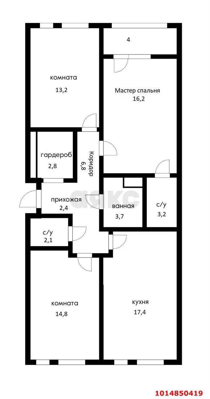 Фото №12: 3-комнатная квартира 90 м² - Краснодар, Прикубанский внутригородской округ, мкр. ЖК Эрмитаж, ул. им. Мурата Ахеджака, 20