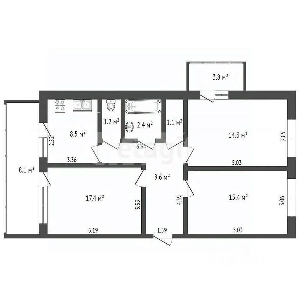 Фото №16: 3-комнатная квартира 68 м² - Ростов-на-Дону, Северный, ул. Волкова, 8