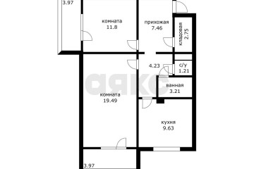 Фото №2: 2-комнатная квартира 59 м² - Краснодар, мкр. Гидростроителей, ул. имени Невкипелого, 16