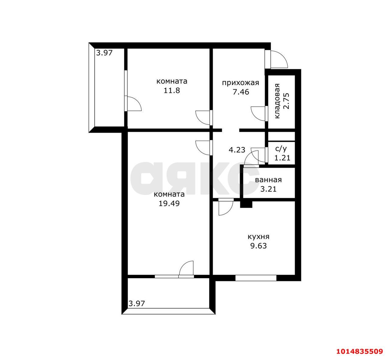 Фото №2: 2-комнатная квартира 59 м² - Краснодар, Гидростроителей, ул. имени Невкипелого, 16