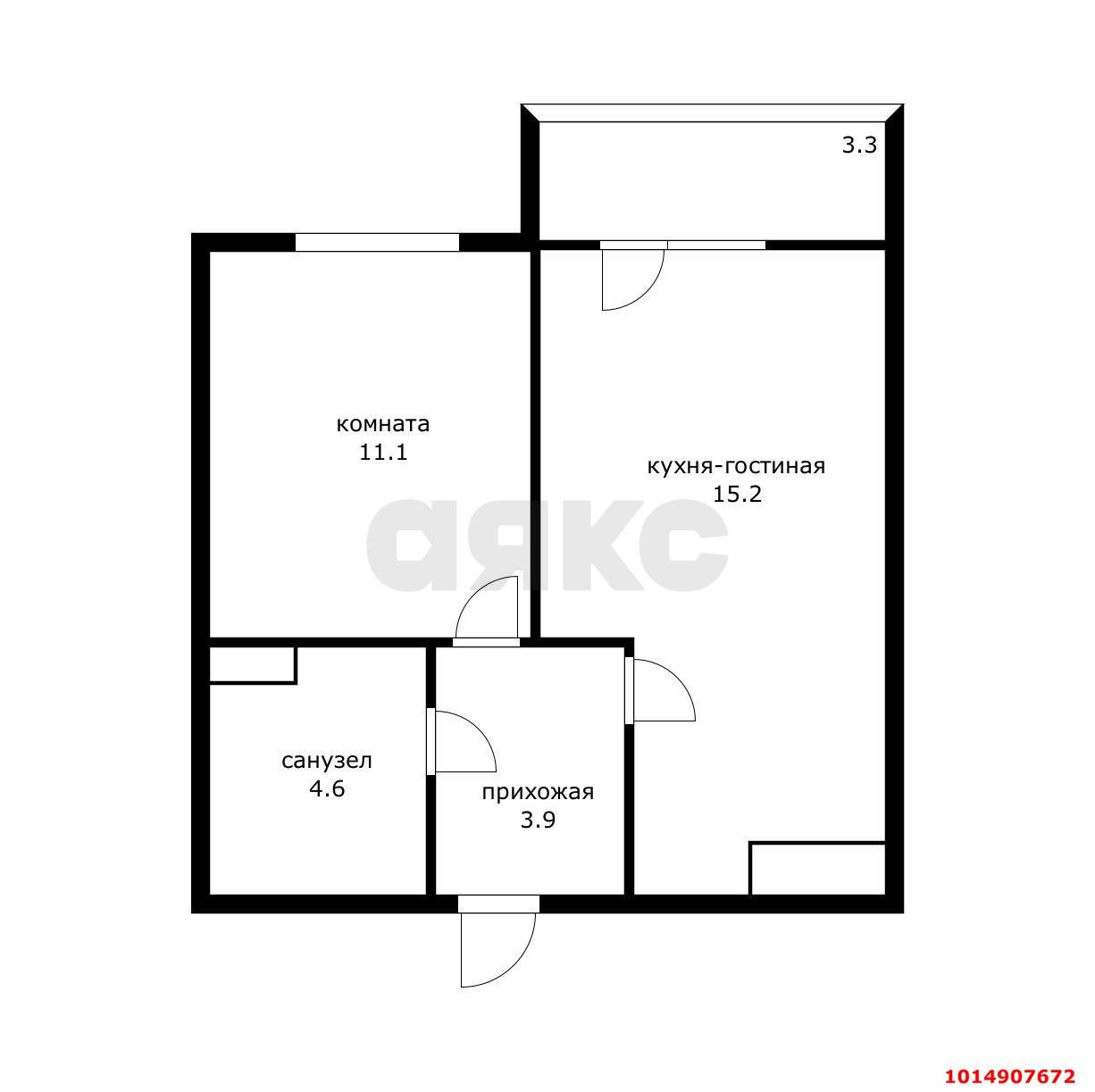 Фото №1: 1-комнатная квартира 34 м² - Краснодар, жилой комплекс Ракурс, ул. имени Героя Ростовского, 8к5
