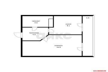 Фото №3: 1-комнатная квартира 45 м² - Краснодар, мкр. жилой комплекс Зеленодар, ул. 3-я Трудовая, 1/3