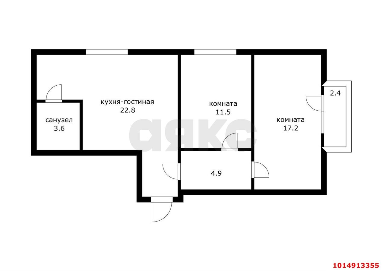 Фото №5: 2-комнатная квартира 62 м² - Краснодар, Музыкальный, ул. Суздальская, 19
