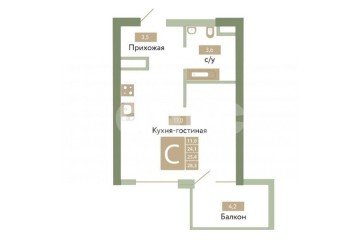 Фото №2: Студия 28 м² - Аграрное, ул. Научная, 3