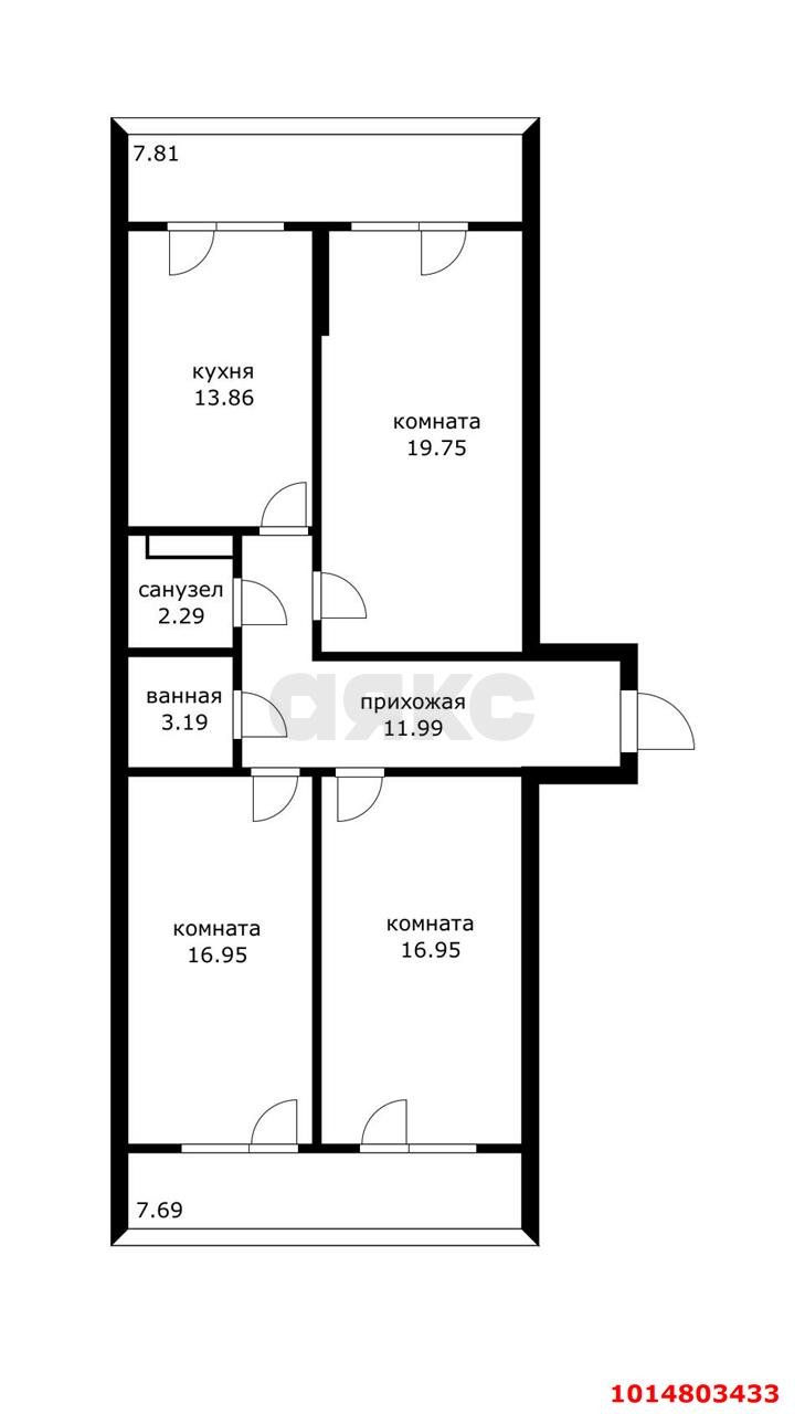 Фото №12: 3-комнатная квартира 84 м² - Краснодар, Камвольно-суконный Комбинат, ул. Магистральная, 11