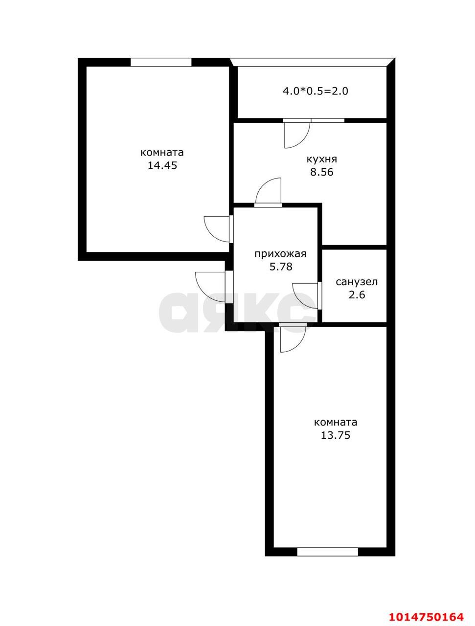 Фото №5: 2-комнатная квартира 47 м² - Адыгейск, ЖК Парковый, пр-кт Ленина, 21/7