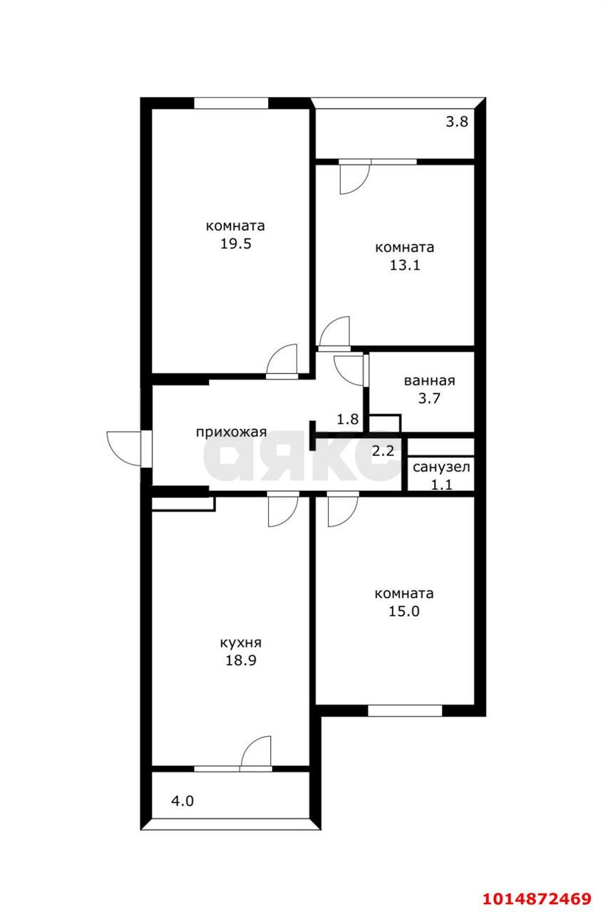 Фото №15: 3-комнатная квартира 81 м² - Краснодар, Молодёжный, ул. Дубравная, 17