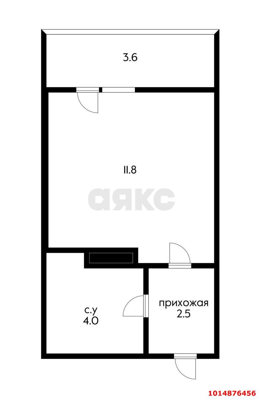 Фото №12: Студия 21 м² - Краснодар, жилой комплекс Самолёт-3, ул. Константина Гондаря, 97