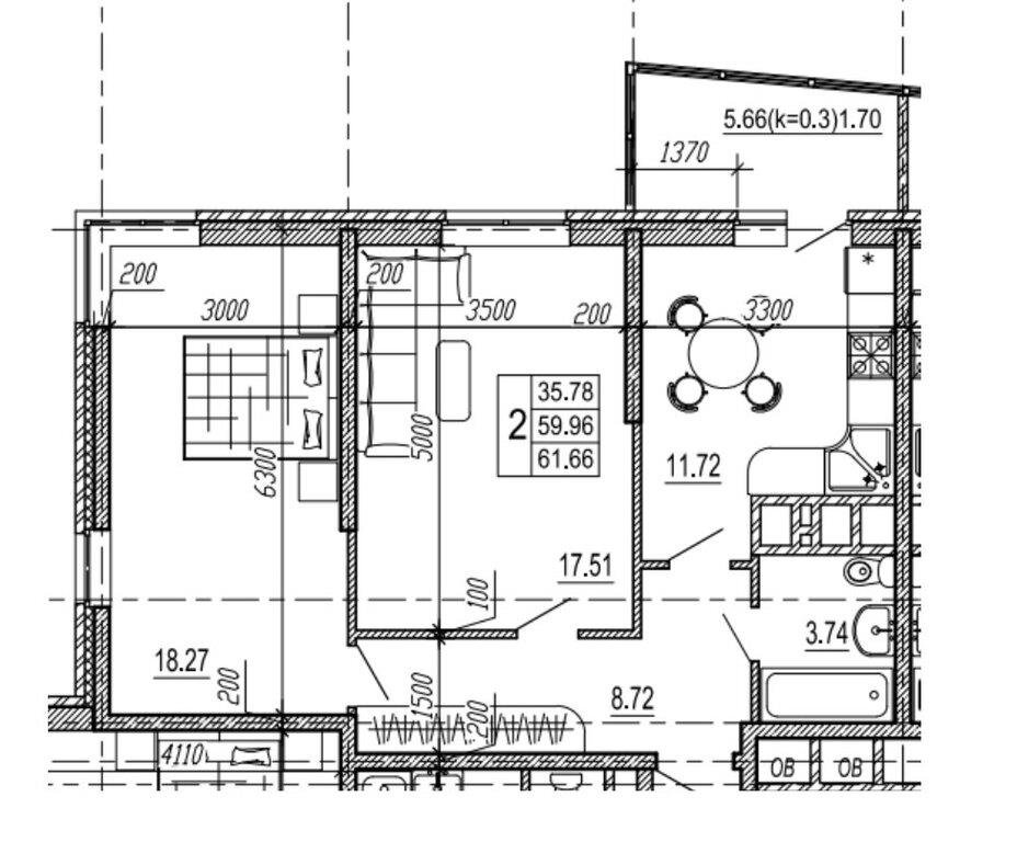 Фото №17: 2-комнатная квартира 67 м² - Краснодар, Карасунский внутригородской округ, Хлопчато-бумажный Комбинат, мкр. жилой комплекс Галактика, ул. Уральская, 71