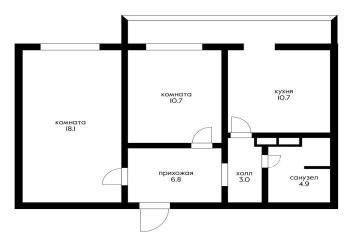 Фото №5: 2-комнатная квартира 62 м² - Краснодар, мкр. Гидростроителей, ул. Невкипелого, 12