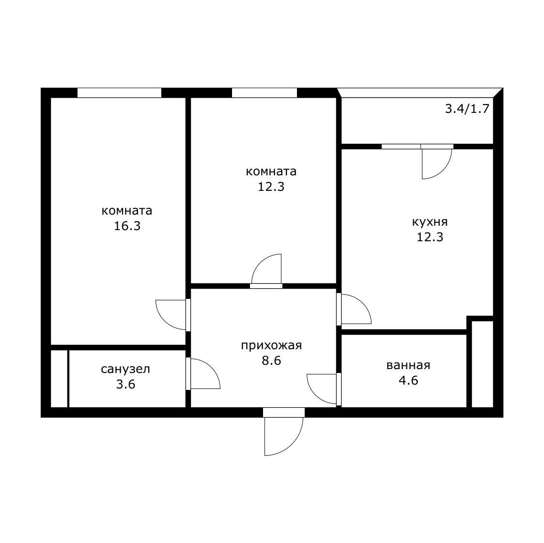 Фото №3: 2-комнатная квартира 61 м² - Краснодар, Центральный внутригородской округ, Табачная Фабрика, мкр. ЖК Все Свои Вип, ул. Колхозная, 5/2к1