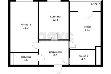 Фото №3: 2-комнатная квартира 61 м² - Краснодар, мкр. ЖК Все Свои Вип, ул. Колхозная, 5/2к1