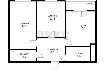 Фото №3: 2-комнатная квартира 61 м² - Краснодар, мкр. ЖК Все Свои Вип, ул. Колхозная, 5/2к1