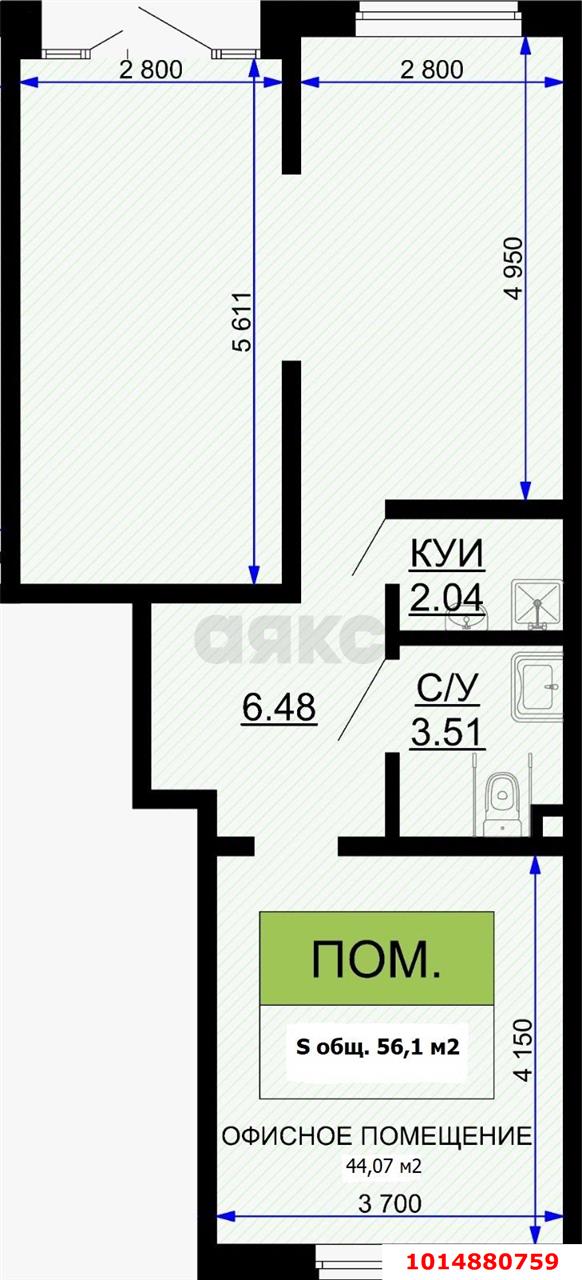 Фото №3: Торговое помещение 57 м² - Краснодар, жилой комплекс Свобода, ул. Домбайская, 55к2