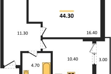 Фото №1: 1-комнатная квартира 44 м² - Краснодар, мкр. ЖК Парк у Дома, ул. Героев-Разведчиков, 11/1