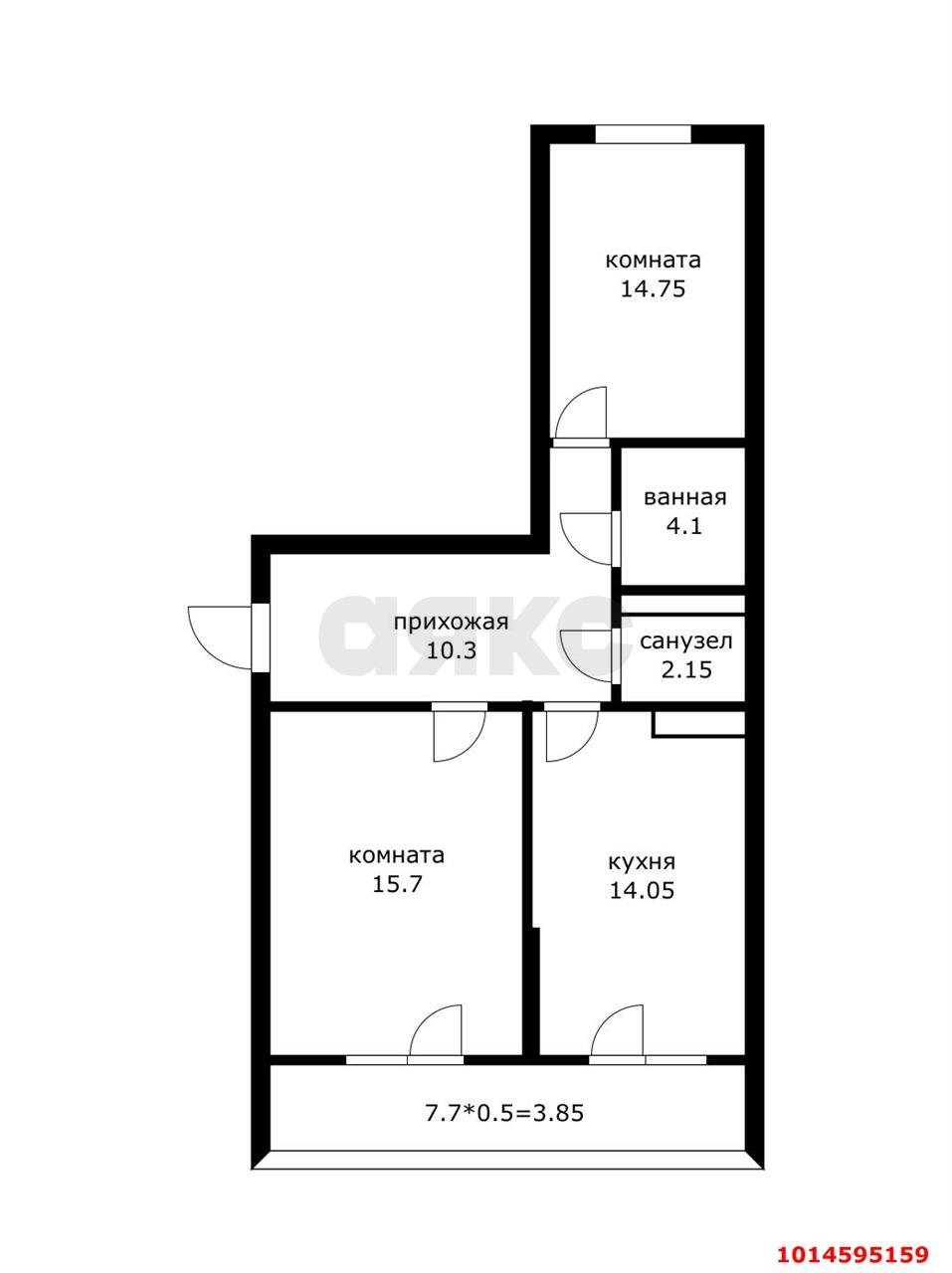Фото №16: 2-комнатная квартира 71 м² - Краснодар, Прикубанский внутригородской округ, Завод Радиоизмерительных Приборов, мкр. имени Петра Метальникова, ул. Тополиная, 40/1