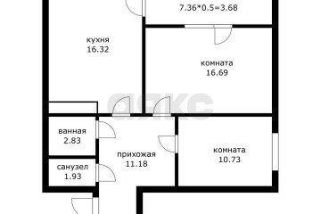Фото №1: 2-комнатная квартира 59 м² - Знаменский, мкр. Родные Просторы, ул. Природная, 10Бк7