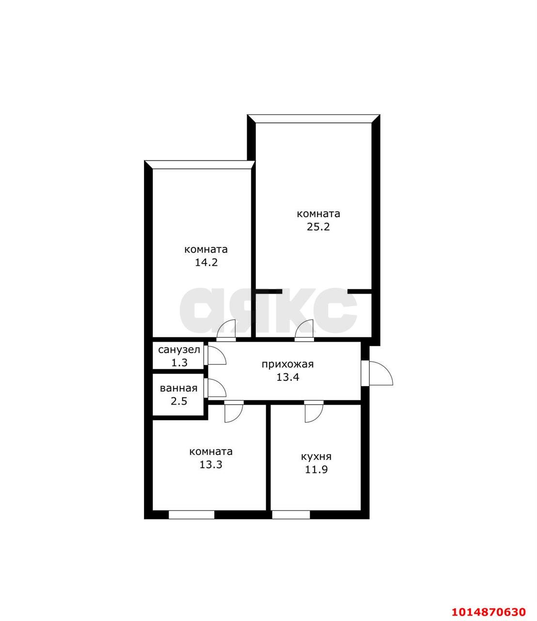 Фото №8: 3-комнатная квартира 85 м² - Краснодар, Западный внутригородской округ, мкр. Центральный, ул. Котовского, 39