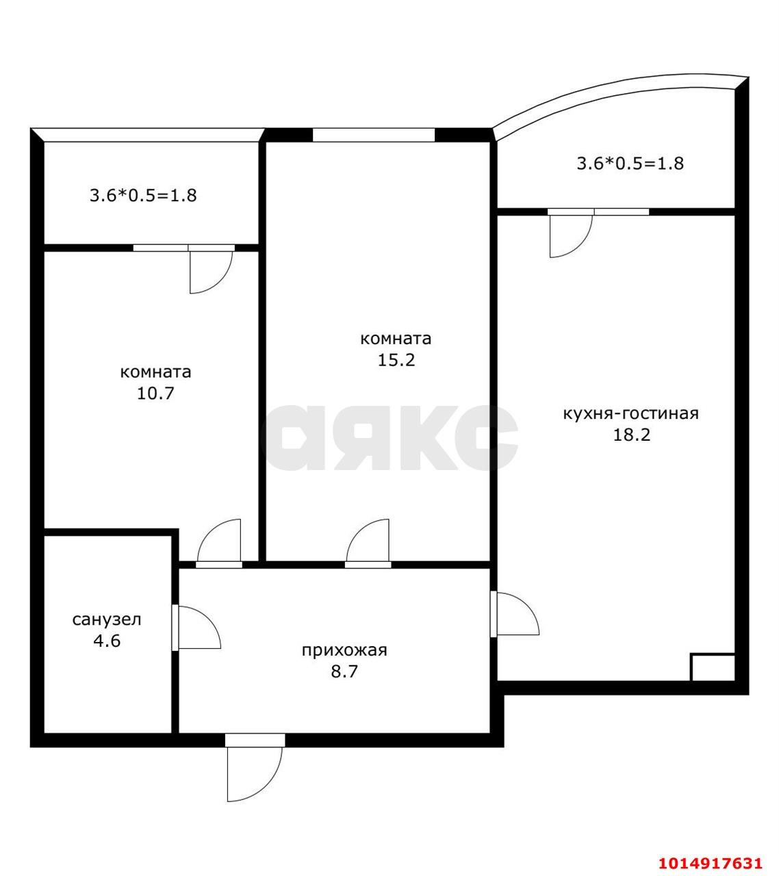 Фото №20: 2-комнатная квартира 65 м² - Краснодар, Россинского, Прикубанский внутригородской округ, мкр. жилой комплекс Атлант, ул. Адмирала Крузенштерна, 6