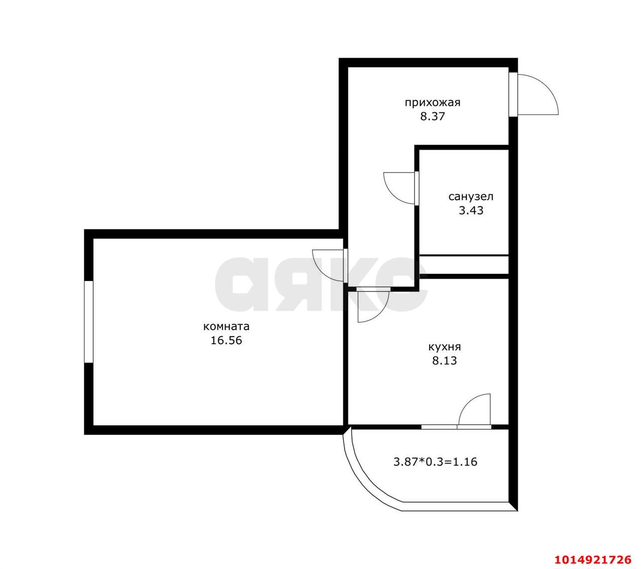 Фото №20: 1-комнатная квартира 40 м² - Краснодар, ЖК Цветы, ул. Круговая, 4Вк4