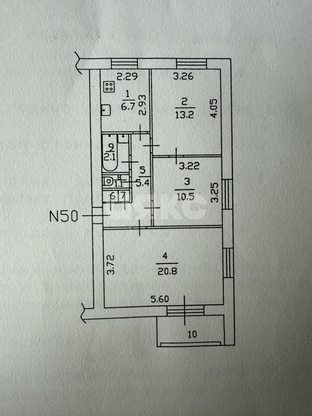 Фото №6: 3-комнатная квартира 64 м² - Тула, Пролетарский территориальный округ, ул. Кирова, 24