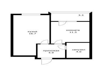 Фото №3: 1-комнатная квартира 40 м² - Краснодар, мкр. Гидростроителей, ул. имени Снесарева, 17/1к1