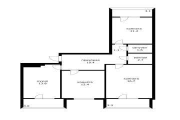 Фото №2: 3-комнатная квартира 69 м² - Краснодар, мкр. Юбилейный, ул. Рождественская набережная, 35/1