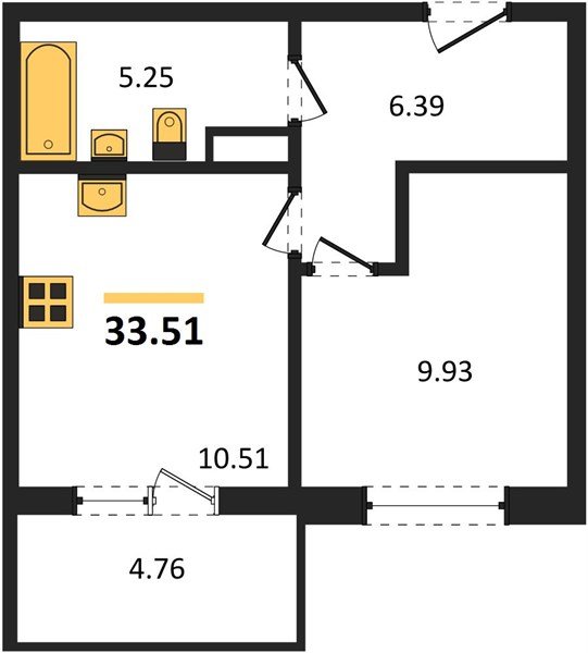 Фото №1: 1-комнатная квартира 33 м² - Краснодар, Прикубанский внутригородской округ, мкр. ЖК Тёплые Края