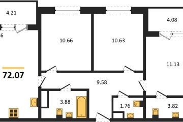Фото №1: 3-комнатная квартира 72 м² - Краснодар, мкр. ЖК Тёплые Края, 