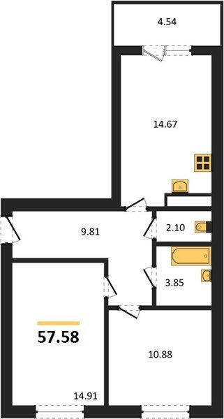 Фото №1: 2-комнатная квартира 57 м² - Краснодар, Прикубанский внутригородской округ, мкр. ЖК Тёплые Края