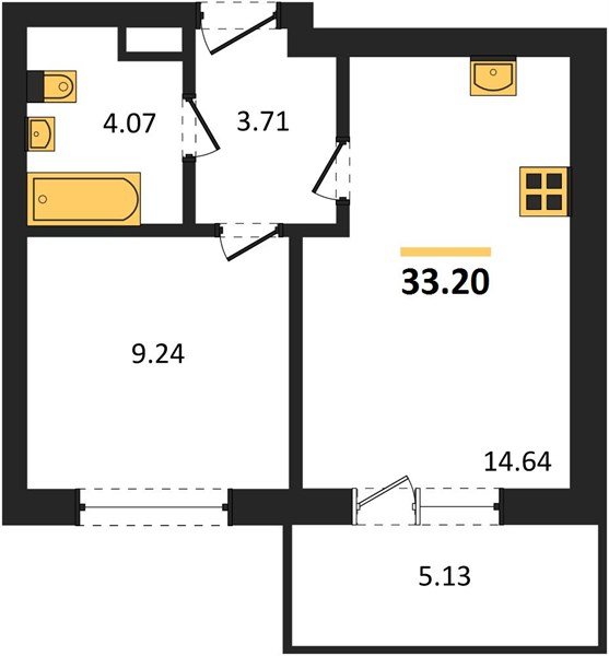 Фото №1: 1-комнатная квартира 33 м² - Краснодар, Прикубанский внутригородской округ, мкр. ЖК Тёплые Края