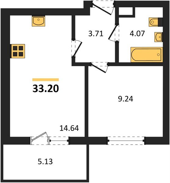 Фото №1: 1-комнатная квартира 33 м² - Краснодар, ЖК Тёплые Края, ул. имени Виктора Анфиногенова, 12
