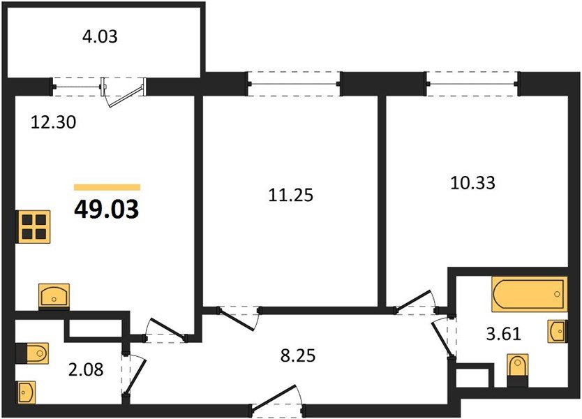 Фото №1: 2-комнатная квартира 49 м² - Краснодар, ЖК Тёплые Края, ул. имени Виктора Анфиногенова, 12