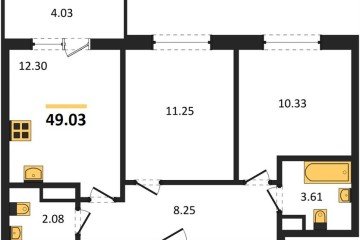 Фото №1: 2-комнатная квартира 49 м² - Краснодар, мкр. ЖК Тёплые Края, ул. имени Виктора Анфиногенова, 12