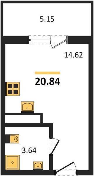 Фото №1: Студия 20 м² - Краснодар, ЖК Тёплые Края, ул. имени Виктора Анфиногенова, 12