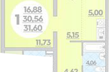 Фото №1: 1-комнатная квартира 31 м² - Майкоп, 