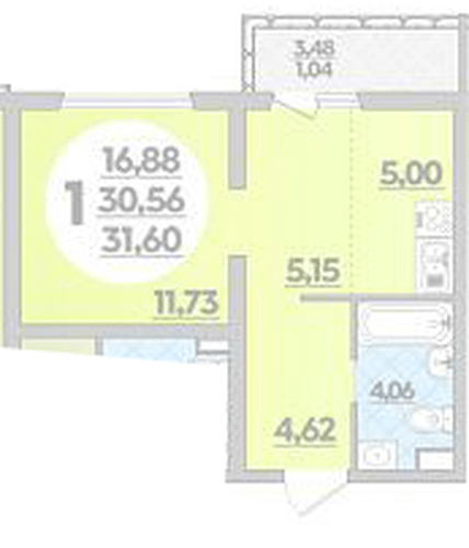 Фото №1: 1-комнатная квартира 31 м² - Майкоп