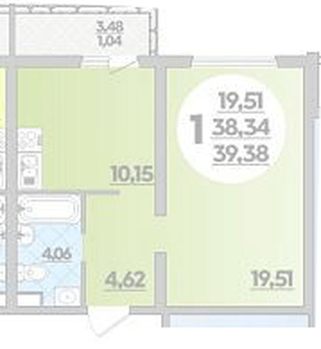 Фото №1: 1-комнатная квартира 39 м² - Майкоп